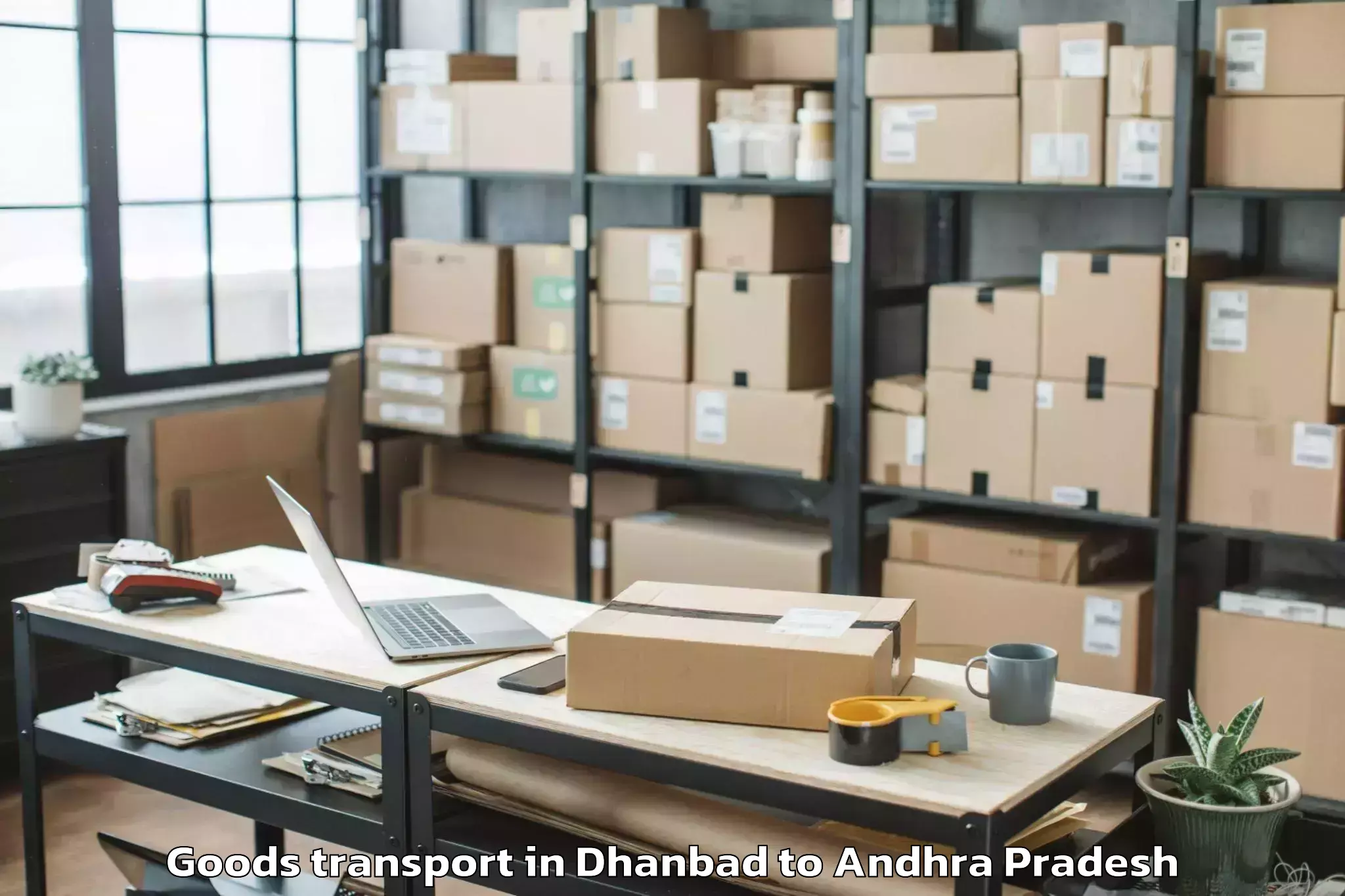 Professional Dhanbad to Laveru Goods Transport